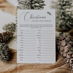 Christmas Office Party Game Finish The Phrase Printable