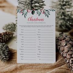 Holiday Game For Groups Printable Finish My Phrase