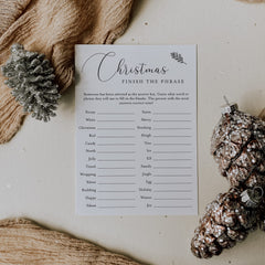 Christmas Office Party Game Finish The Phrase Printable