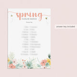 Spring Flower Meanings Game with Answers Printable