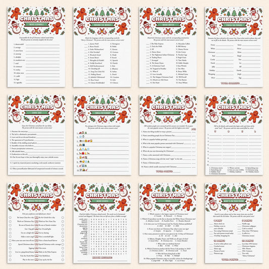 Fun Christmas Party Games Bundle for Family Printable by LittleSizzle