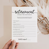 Retirement Party Icebreaker Game Finish The Sentence Printable