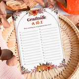 Thanksgiving Gratitude A to Z List Printable