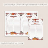 Thanksgiving Gratitude A to Z List Printable