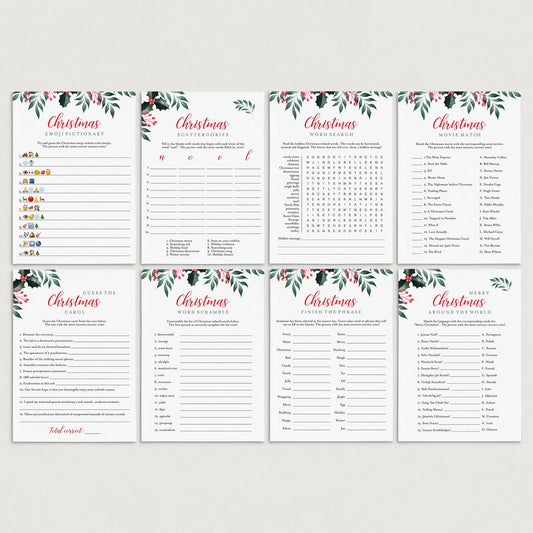 Printable Christmas Games Bundle for Family + FREE Secret Santa Questionnaire by LittleSizzle