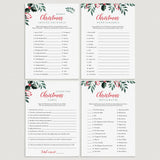 Greenery Christmas Games Pack Instant Download by LittleSizzle