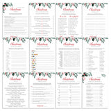 12 Holiday Party Games Printable Greenery Theme Christmas + FREE Secret Santa Questionnaire by LIttlesizzle
