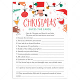 Adult Christmas Game Printable Guess The Carol with Answer Key by LittleSizzle