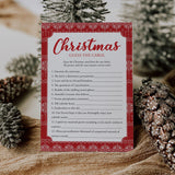 Christmas Carol Game with Answer Key Printable