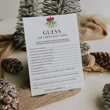 Guess The Christmas Carol Game Printable