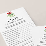 Guess The Christmas Carol Game Printable