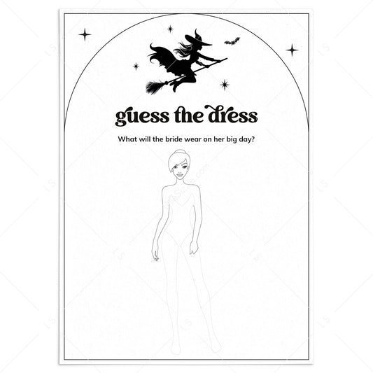 Witchy Bridal Shower Activity Guess The Dress Cards Printable by LittleSizzle
