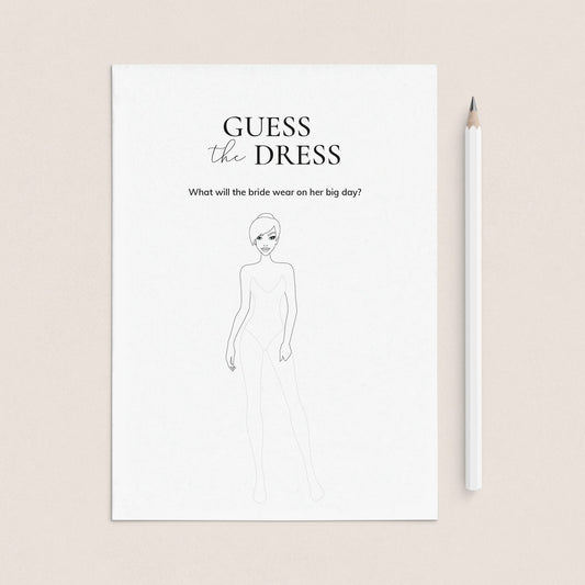 Guess The Wedding Dress Game Printable by LittleSizzle