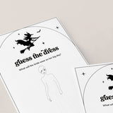 Witchy Bridal Shower Activity Guess The Dress Cards Printable