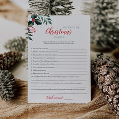 Greenery Christmas Games Pack Instant Download