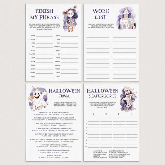 4 Halloween Games for Family To Print At Home by LittleSizzle