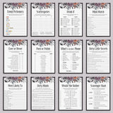 Halloween Bachelorette Party Games Bundle Black Purple Floral by LittleSizzle