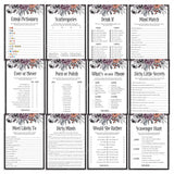 Halloween Bachelorette Party Games Bundle Black Purple Floral by LittleSizzle