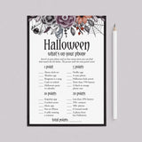 Black and Purple Floral Halloween Game Bundle for Ladies