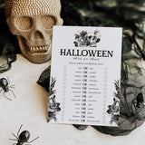 Black Floral Halloween Game This or That Printable