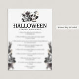 Printable Halloween Trivia Quiz with Answers Floral Skull