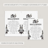 Printable Halloween Trivia Quiz with Answers Floral Skull