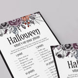 Floral Halloween Ladies Night Games Bundle Printable