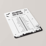 Adult Halloween Party Games Pack Black & White Instant Download