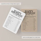 Happy Birthday Around The World with Answers Printable