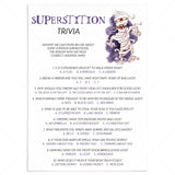 Superstition Quiz Questions and Answers for Halloween Party Printable by LittleSizzle