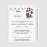 Superstition Quiz Questions and Answers for Halloween Party Printable by LittleSizzle