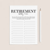 Retirement Party Game Hobby Race Printable