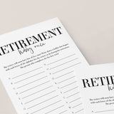 Retirement Party Game Hobby Race Printable