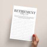 Retirement Party Game Hobby Race Printable