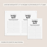 Hobby Race Retirement Game Printable