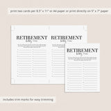 Retirement Party Game Hobby Race Printable