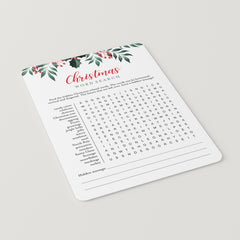 12 Holiday Party Games Printable Greenery Theme Christmas + FREE Secret Santa Questionnaire