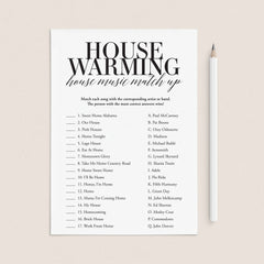 Printable Housewarming Game Music Match With Answers by LittleSizzle by LittleSizzle