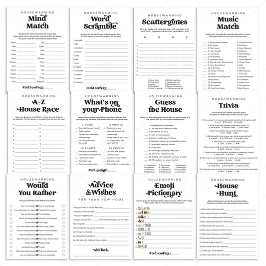 Printable Housewarming Games Bundle | New Home Games & Activities by LittleSizzle