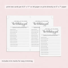 How Well Do You Know The Birthday Girl Printable