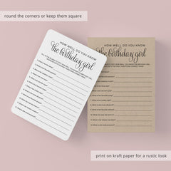 How Well Do You Know The Birthday Girl Printable