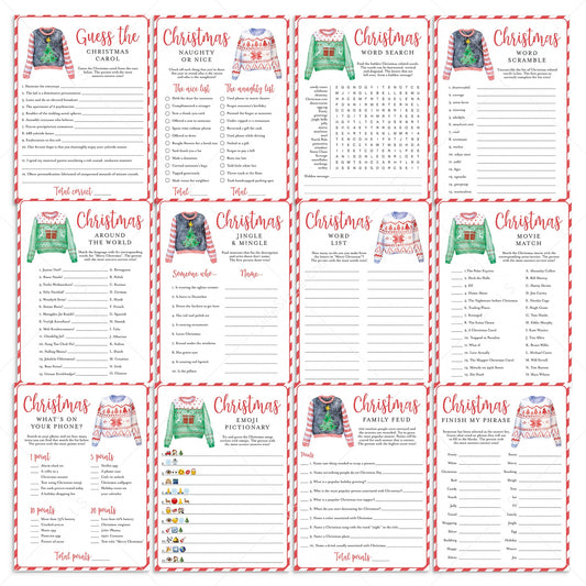 12 Ugly Sweater Party Games & Activities Printable by LittleSizzle