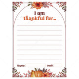 Thanksgiving I Am Thankful For Gratitude Place Setting Cards Printable by LittleSizzle