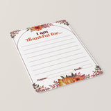 Thanksgiving I Am Thankful For Gratitude Place Setting Cards Printable