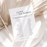 Printable I Love You Around The World Game With Answer Key