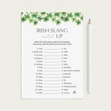 Irish Party Game Slang Match Up Printable by LittleSizzle