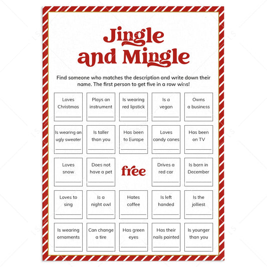 Christmas Jingle and Mingle Bingo Printable by LittleSizzle