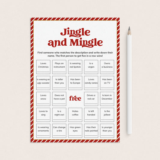 Christmas Jingle and Mingle Bingo Printable by LittleSizzle