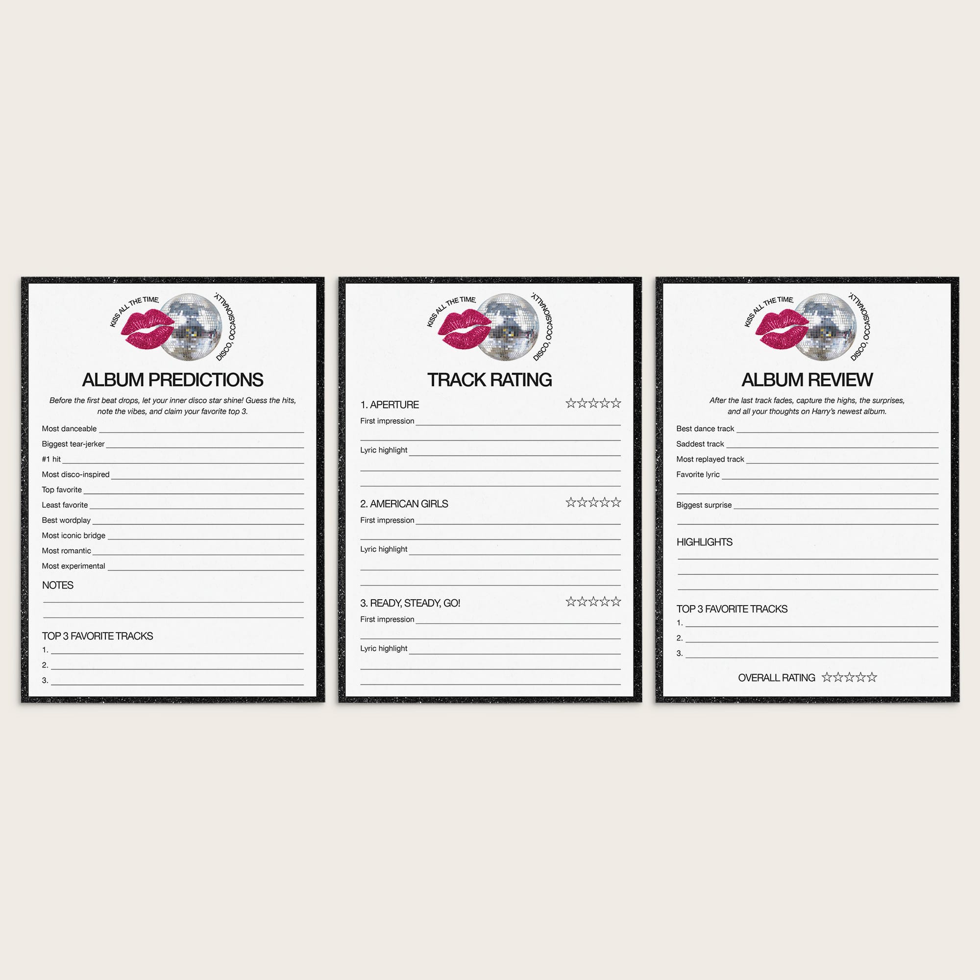 Kiss All The Time Disco Occasionally Album Release Party Printables by LittleSizzle