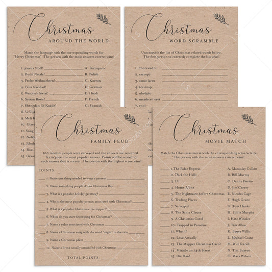4 Kraft Christmas Games for Family Printable by LittleSizzle